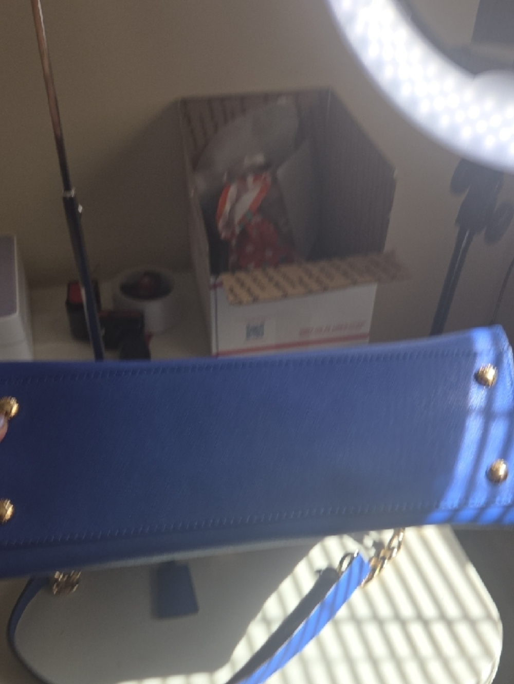 Michael Kors Hamilton Large North South  Royal Blue Tote with Gold Hardware - Picture 10 of 10